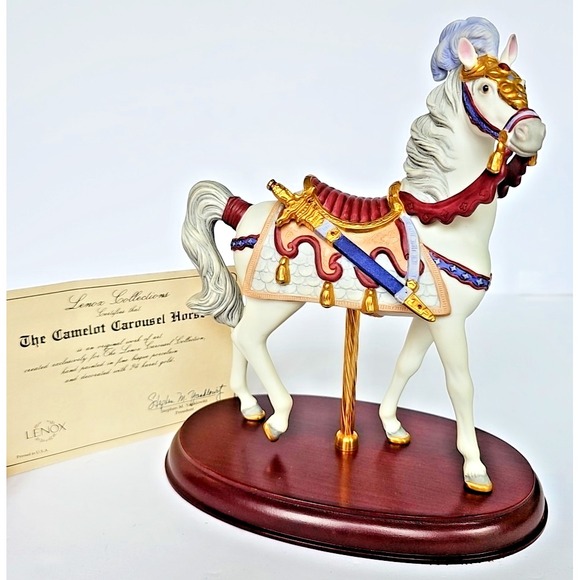 Vintage 1992 Lenox Camelot Carousel Horse Collection Porcelain w COA - M1078 - Picture 1 of 13